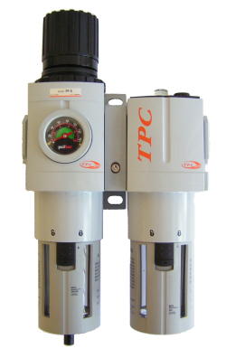 60 SCFM FILTER/REGULATOR/LUBRICATOR COMBO 5 MICRON 1/4" W/GAUGE. MPN PC3A-N02G